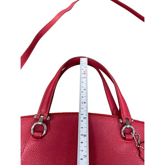 Coach Edie Womans Red Leather Pebbled Crossbody Handbag SKU 9496 - Picture 9 of 16